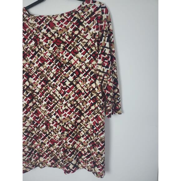 J.Jill Wherever Collection Top M Petite Womens 3/4 Sleeve Multicolor Geometric - Picture 9 of 10